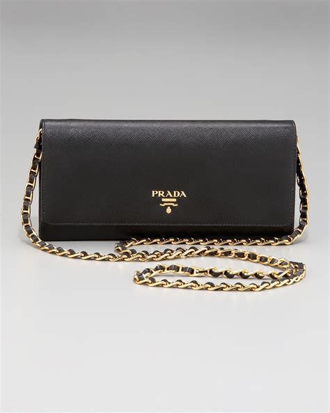 prada saffiano turnlock wallet on chain|Prada card holder with chain.